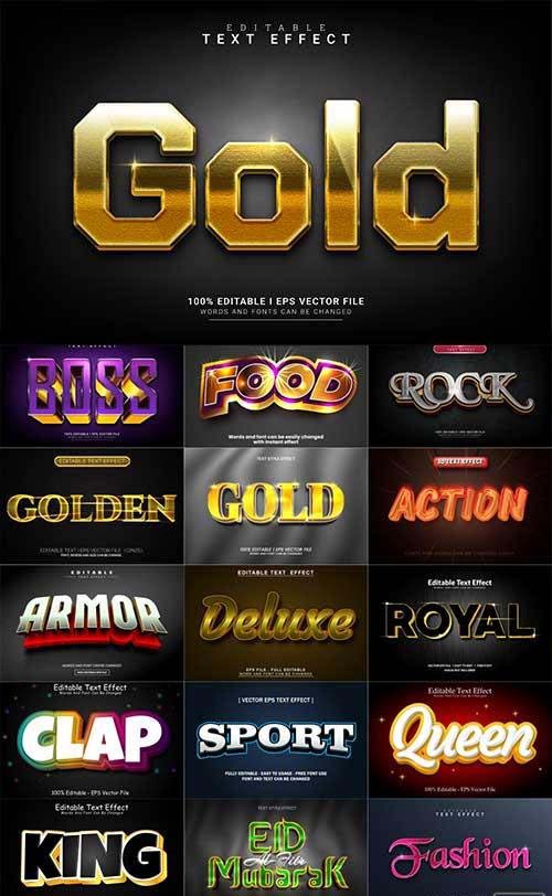 50 3d editable text style effect vector vol 1038