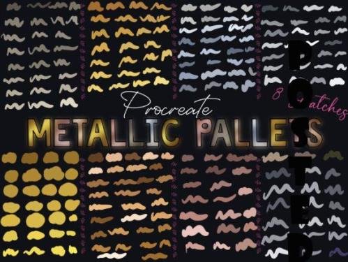 Metallic Swatch Procreate Pallet Kit