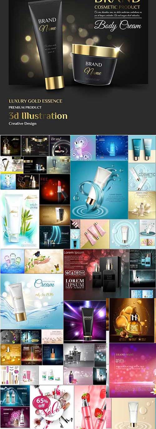 100 Bundle cosmetic advertising vector template vol 2