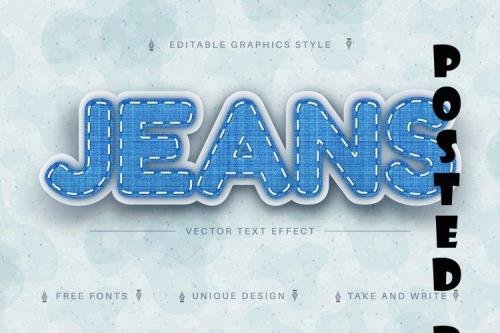 Jeans Textile - Editable Text Effect, Font Style - 7164099
