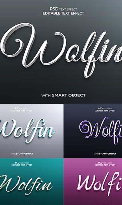 Wolfin text effect mockup text premium psd