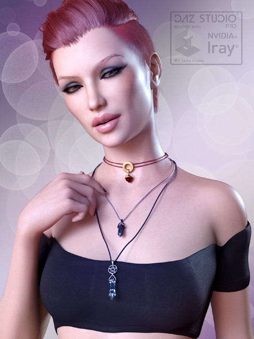 Crystal Necklaces for Genesis 8 Female and Male