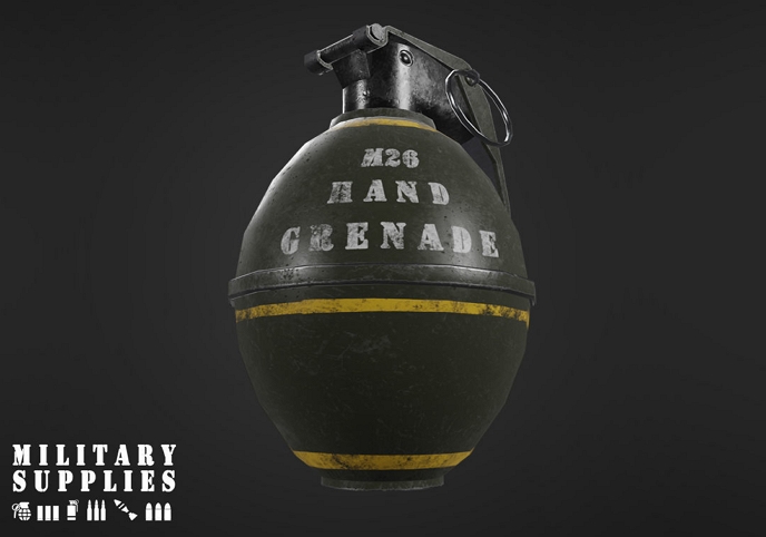 Military Supplies Pack - Hand Grenade Free low-poly 3D model