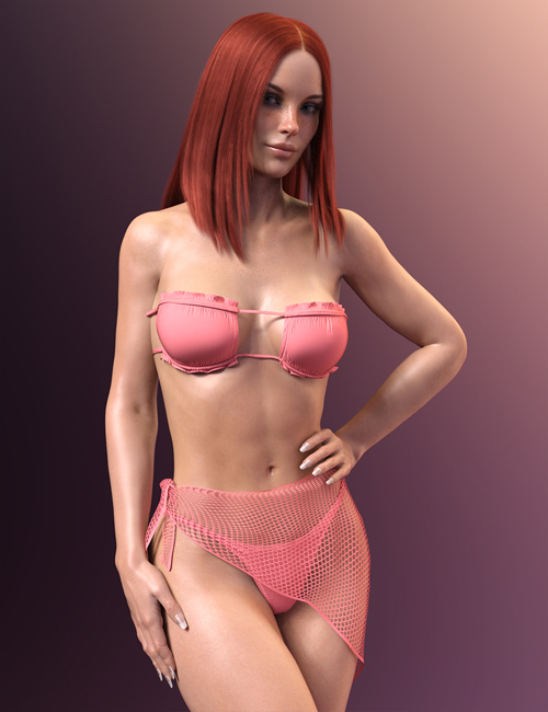 X-Fashion Half Cup Bikini Set with dForce for Genesis 8 and 8.1 Females
