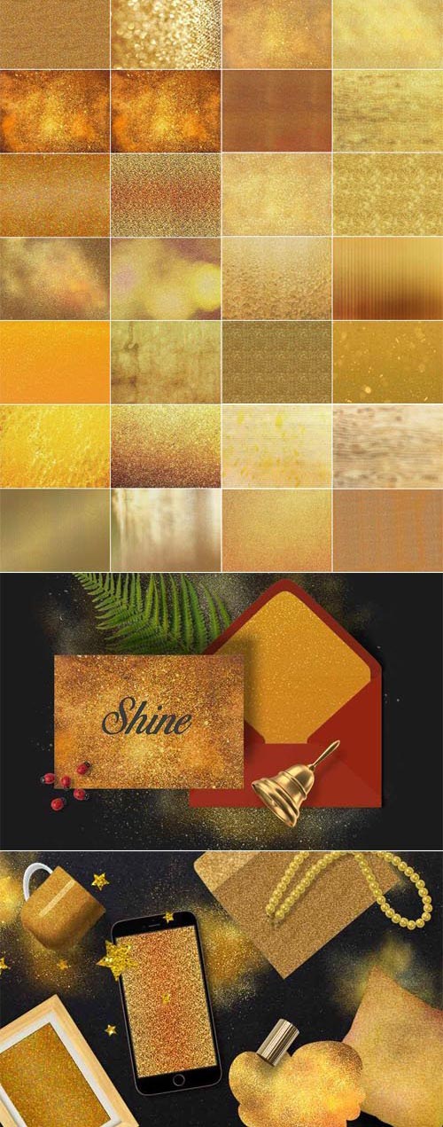 30 Gold Glitter Backgrounds