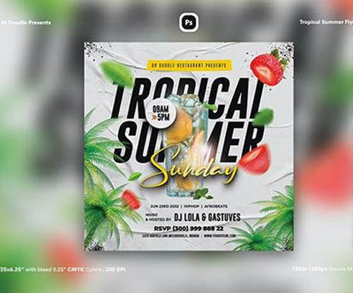 Tropical Summer PSD Flyer