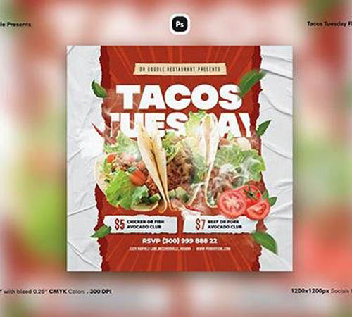 Tacos Tuesday PSD Flyer