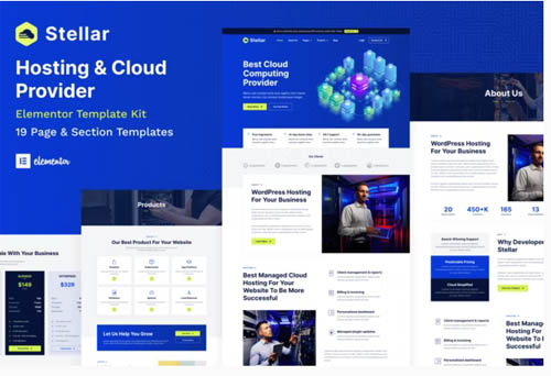 ThemeForest - Stellar - Hosting & Cloud Provider WordPress Elementor Template Kit 36827839