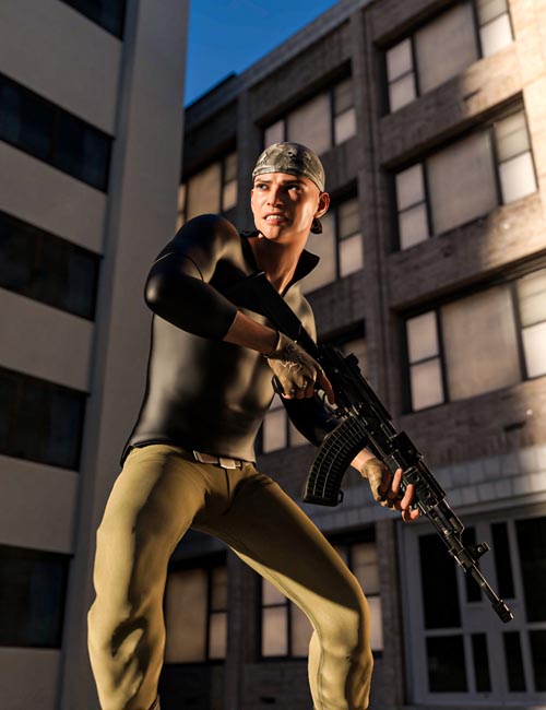 Black Snake Assault Rifle Pose for Genesis 8