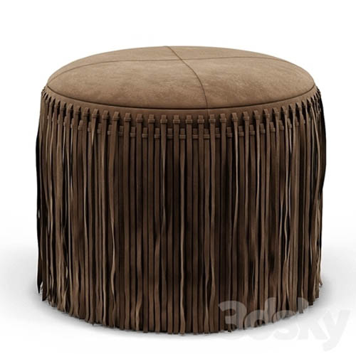 Wisteria Suede Boho Round Ottoman