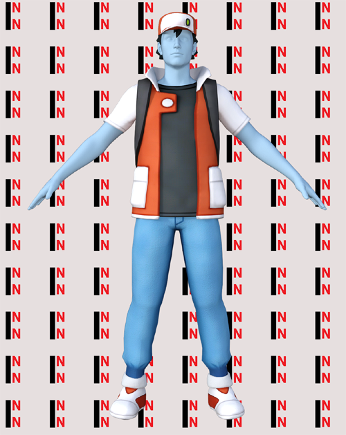 Pokemon Red Outfit for Genesis 8 Male