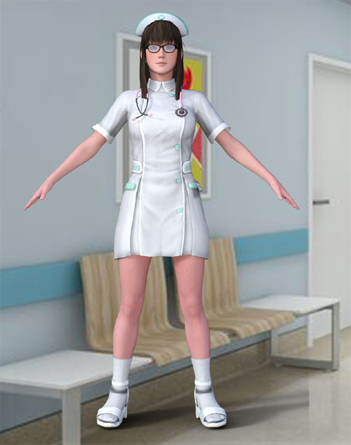 DOA Hitomi Nurse Outfit for Genesis 8 Female