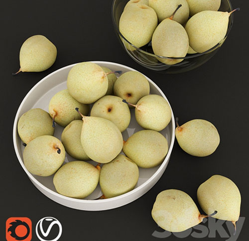 HD Realistic Japanese Pears