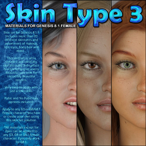 Exnem Skin Type 3 for Genesis 8.1 Female