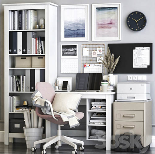 IKEA BRUSALI office workplace with LANGFJALL chair