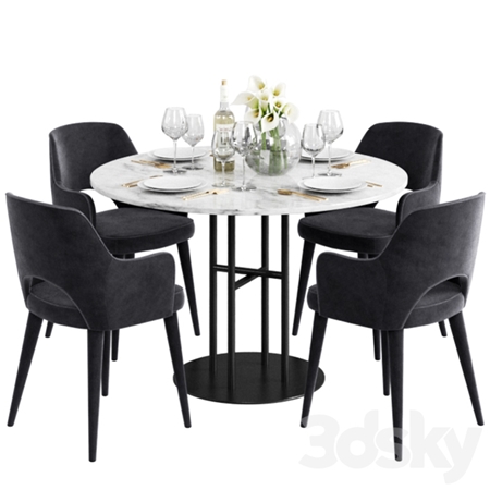 Coco Republic Flex Dining Table & Astor Carver Dining Chair