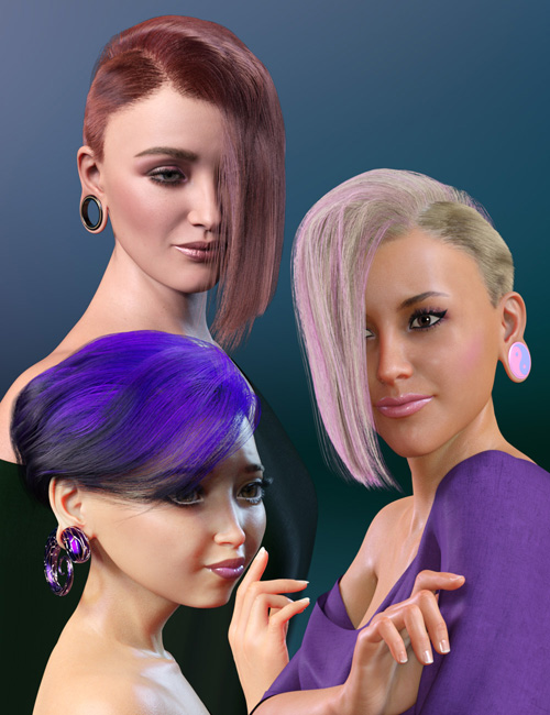 WD Salon: Asymmetrical Wedge Cut dForce Hair for Genesis 8.1 Female
