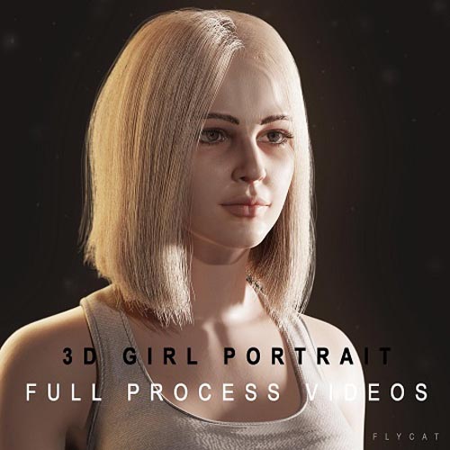 Artstation - 3D Girl Portrait - Blender 3.0 - Full process videos & 3D asset