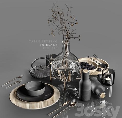 Table setting in black colors 2