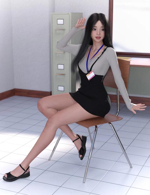 dForce Office Idle Clothing for Genesis 8 and 8.1 Females