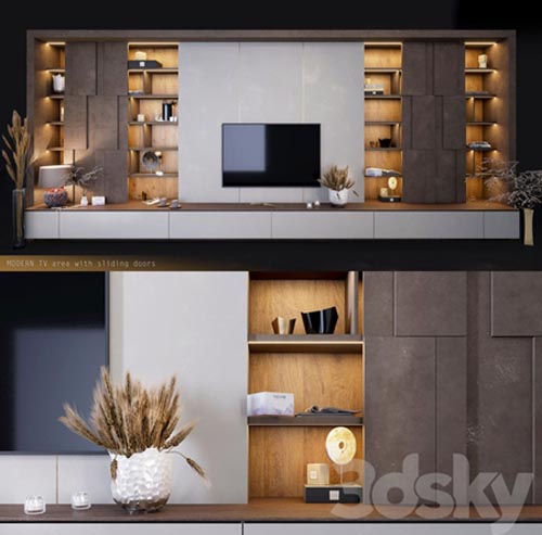 Furniture for TV zones with decor