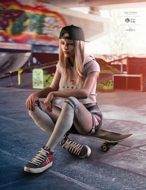 AJC Pro Skate Outfit for Genesis 8 Females