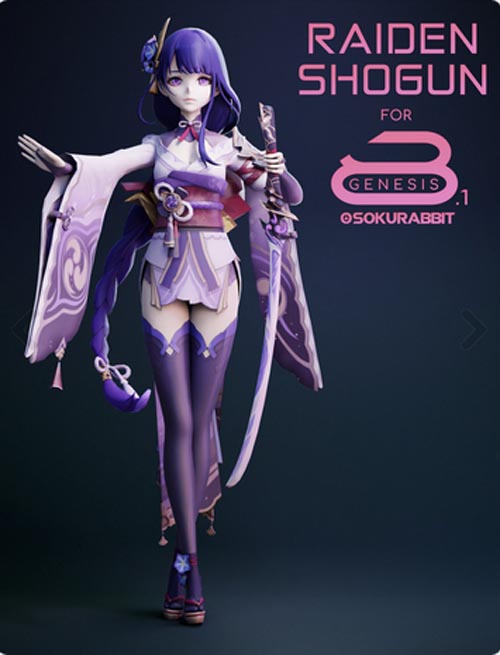 Raiden Shogun For Genesis 8 and 8.1 Female