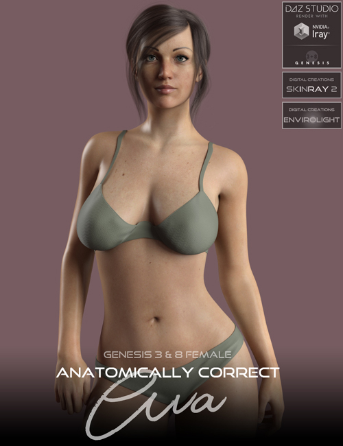 Anatomically Correct: Ava for Genesis 3 and Genesis 8 Female