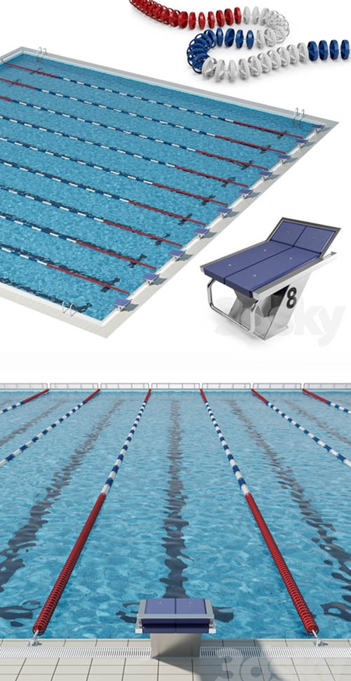 Olympic-size competition swimming pool