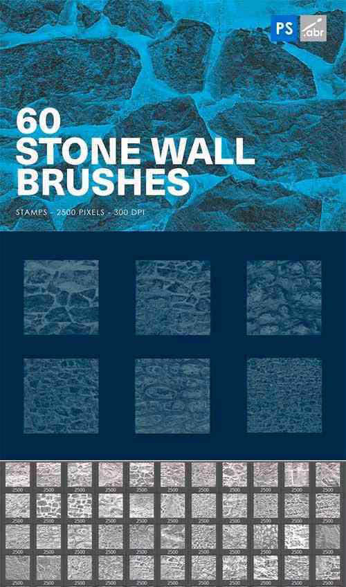 60 Stone Wall Photoshop Brushes