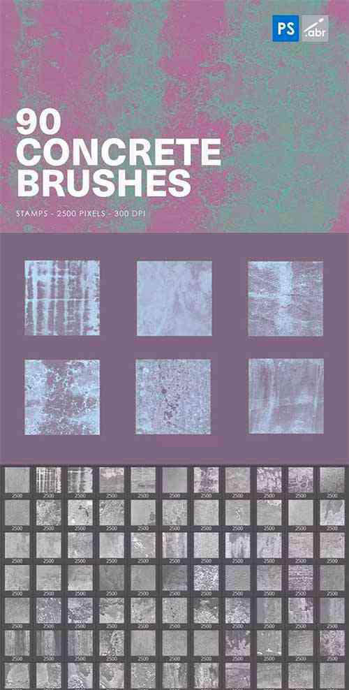 90 Concrete Texture Photoshop Stamp Brushes