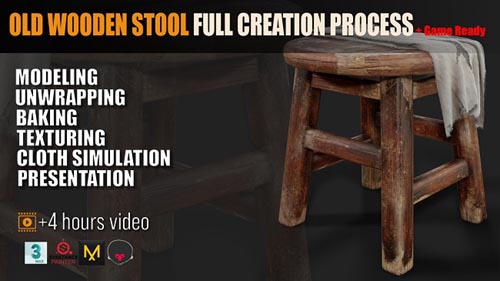 Artstation - Old Wooden Stool Full Creation Process