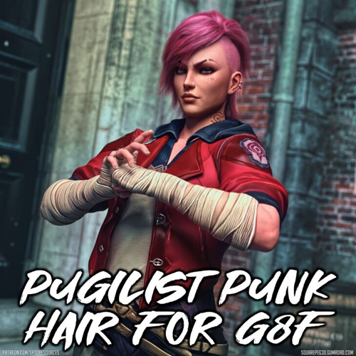 SP3D – Pugilist Punk Hair for G8F