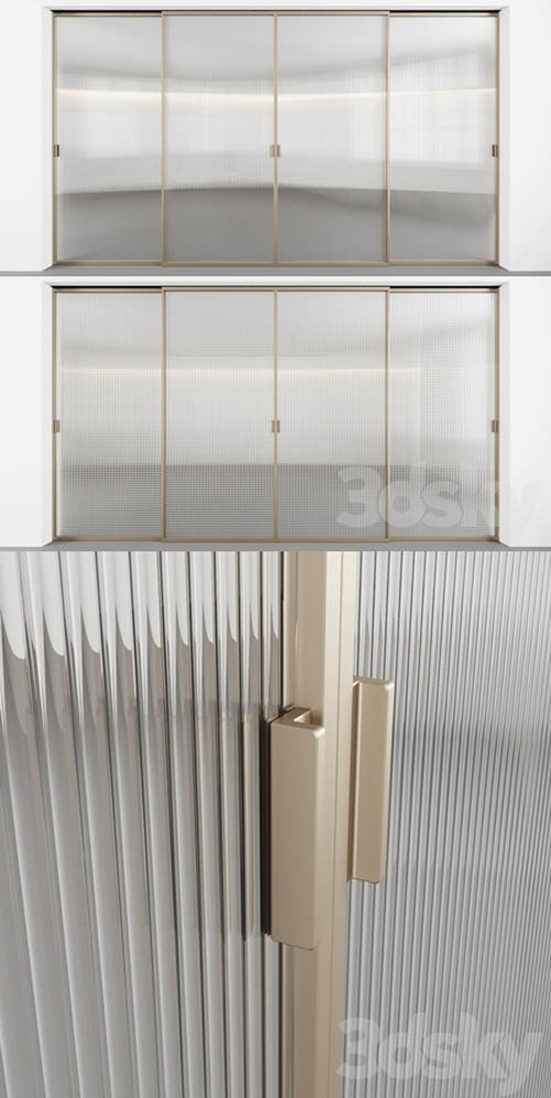 Sliding doors with embossed glass