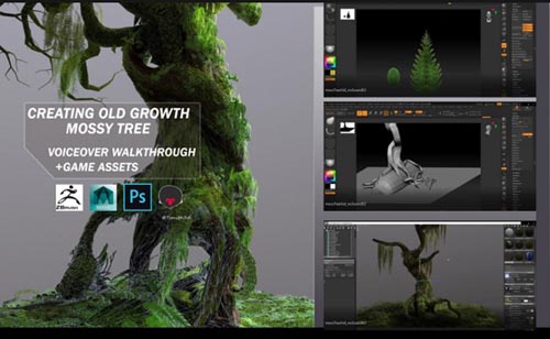 Artstation - Creating Old Growth Mossy Tree: Tutorial and Game Assets