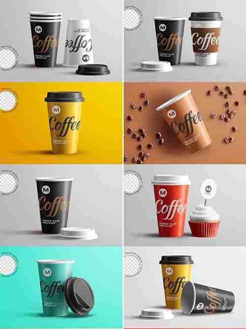 Take away paper coffee cup product mockup