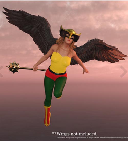 Hawkgirl Outfit For G8F