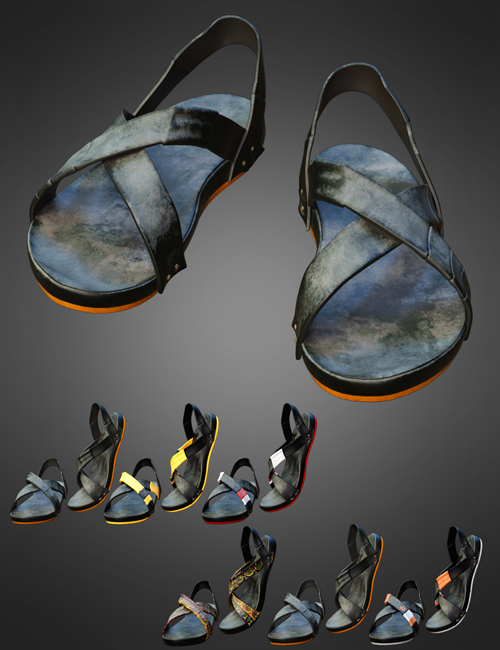 Dash Outfit Sandals for Genesis 8 and 8.1 Males
