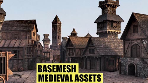 Artstation - BaseMesh: 89 MEDIEVAL Assets+Texture