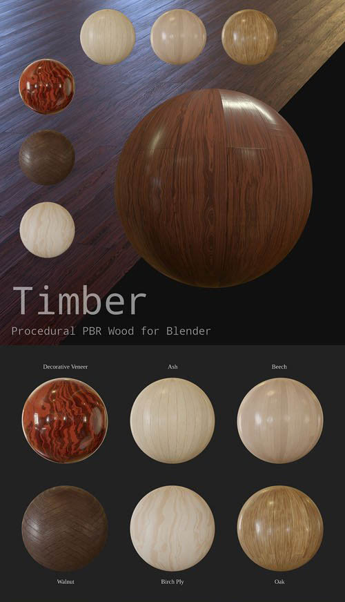 Timber 0.1 (Lite/Pro) - Procedural Wood Material for Blender 2.80