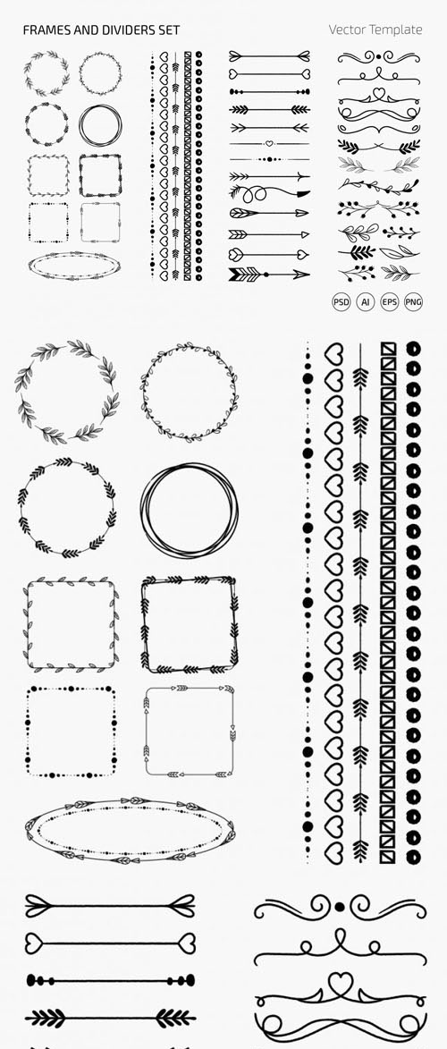 Frames & Dividers Templates for Illustrator & Photoshop