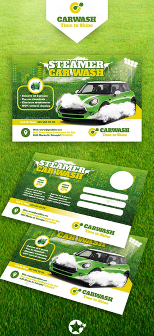 Car Wash Postcard Templates 15772650