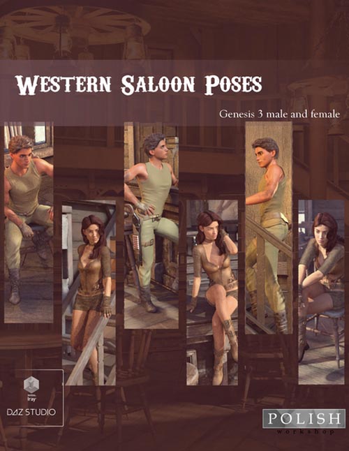 Western Saloon Poses for Genesis 3 Male and Female