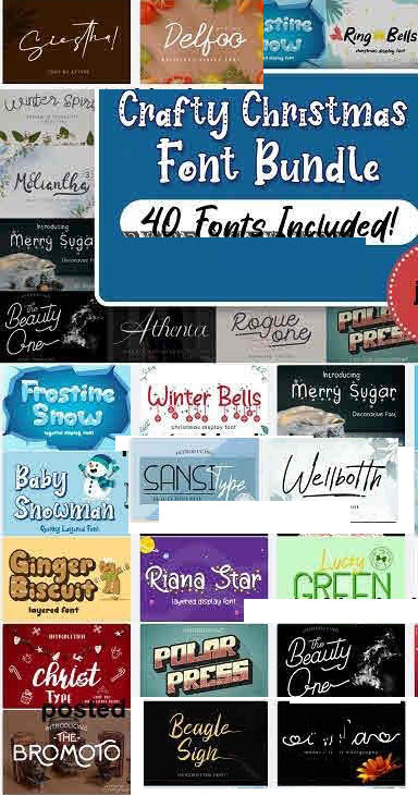 Crafty Christmas Font Bundle - 40 Premium Fonts