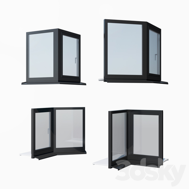 Schuco AWS 65 aluminum windows - set 3