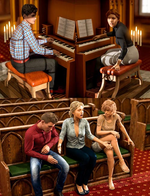 Pipe Organ Poses for Genesis 8 Male and Female