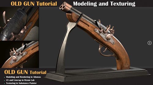 Artstation - OLD GUN Tutorial ( Modeling, Texturing, Lighting )