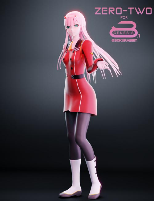 Zero Two for Genesis 8 and 8.1 Female