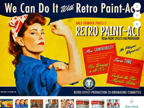 Retro Paint-Act - PS Action + Kit - 80289