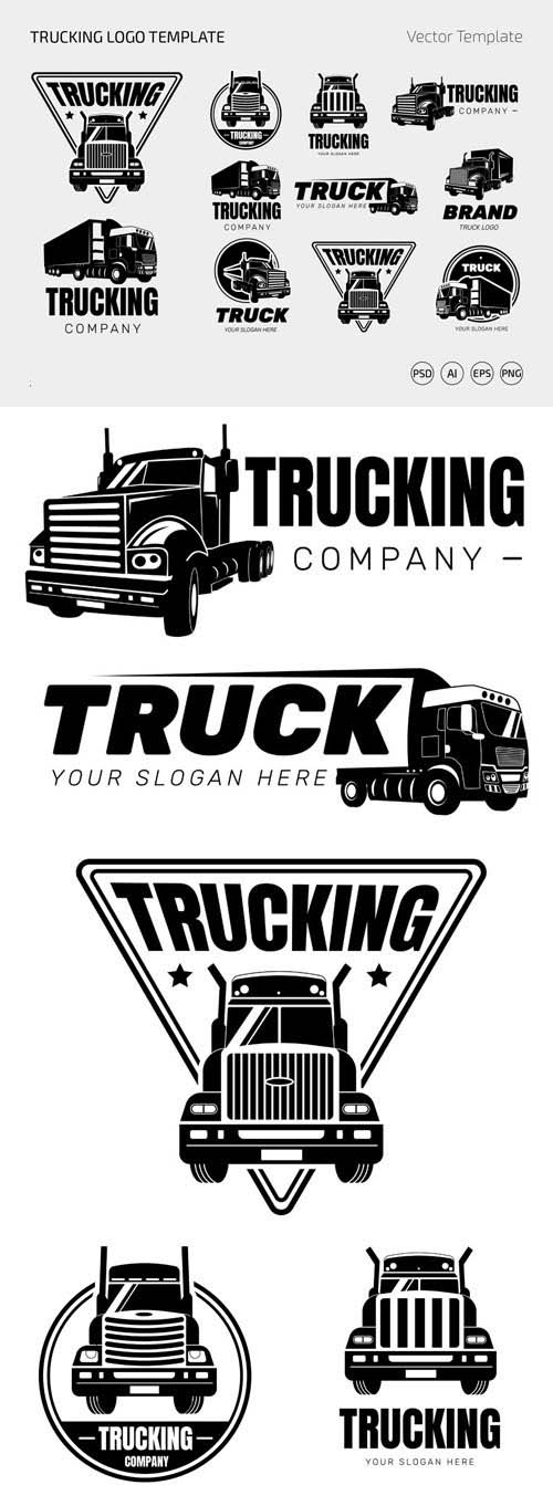 9 Trucking Logo Templates for Illustrator & Photoshop
